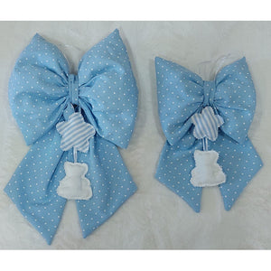 Set Fiocchi Nascita Artigianale Orsetti Azzurro