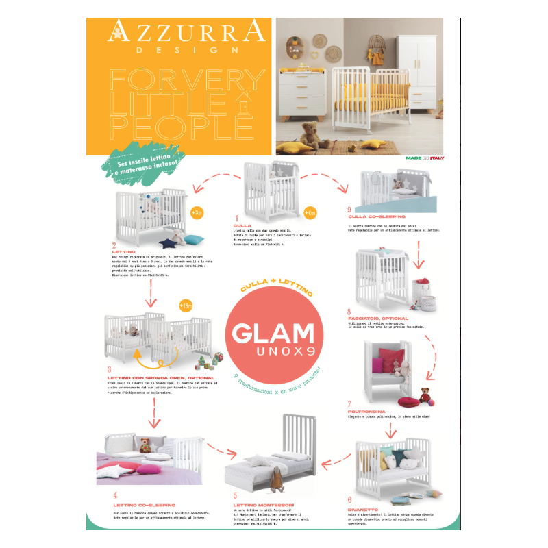 Lettino Glam Bianco con Piumone Glammy - 12