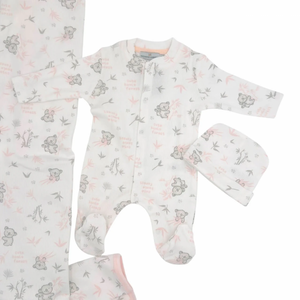 Set neonato 3 pezzi in caldo cotone Rosa 1/3 Mesi