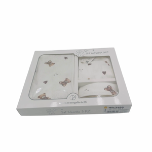 Set neonato 3 pezzi in caldo cotone Beige  1/3 mese - 2