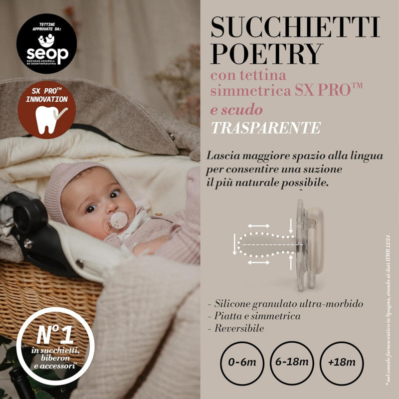 Suavinex Poetry Ciuccio per Neonati 6-18 Mesi Azzurro - 3