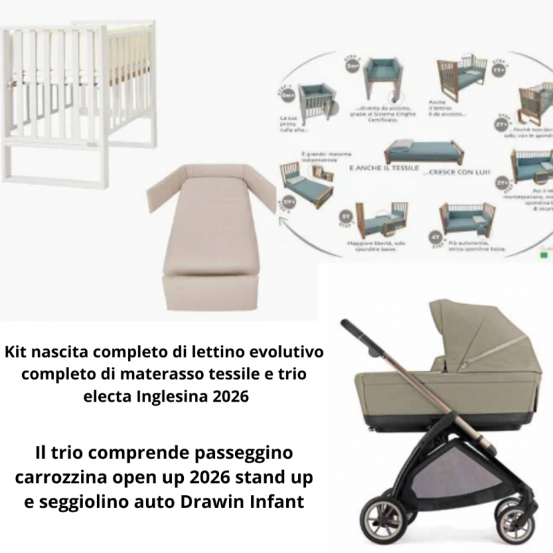 Kit Trio Inlgesina Electa 2026 + Lettino Infinito Ital Baby