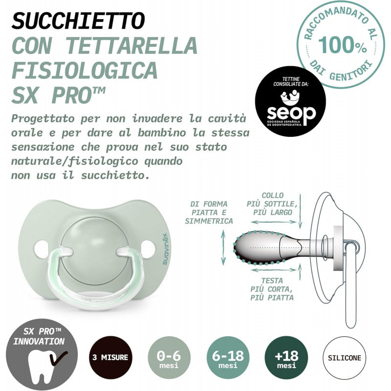 Succhietto 0/6 M Tettina SIL SX PROTM (2 PZ) Suavinex Rosa - 4
