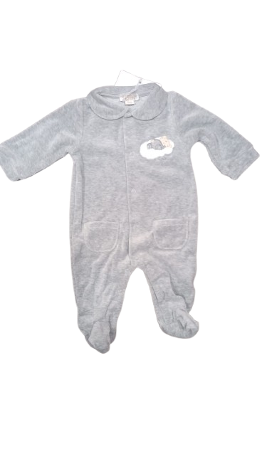 Nanán Grey Teddy Bear Chenille Onesie