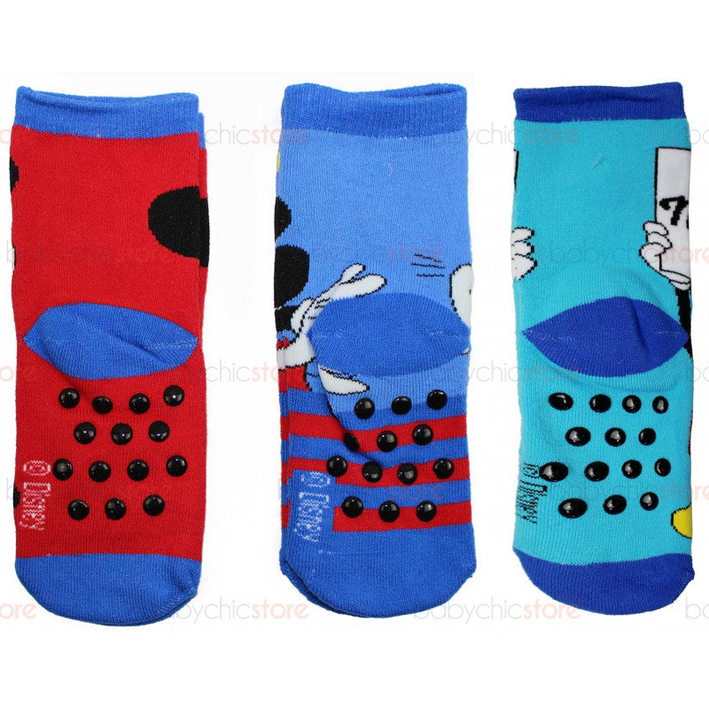 3 Paia Calzini Antiscivolo Mickey Mouse - 27/30 - 2