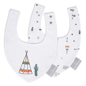Set 2 Bavaglini Dakota Chiusura a Clip - Bianco