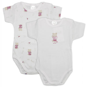 Set 2 Body Orsetto Rosa - 12 Mesi