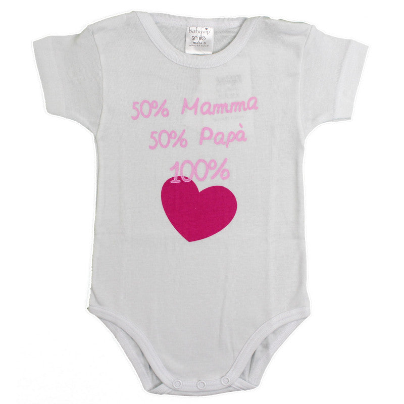 Body Neonato a Mezza Manica - 50% Mamma e 50% Papà