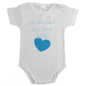 Body Neonato a Mezza Manica - 50% Mamma e 50% Papà - 6 Mesi