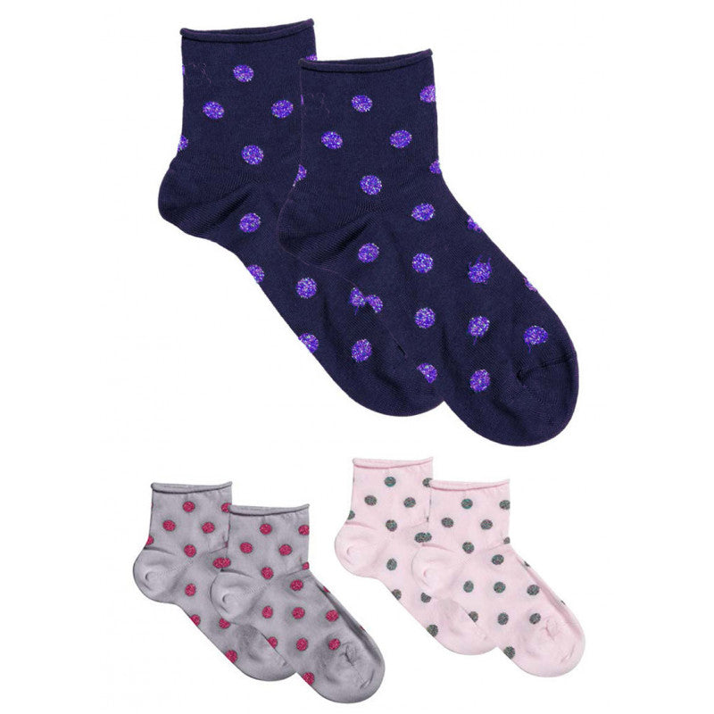 3 Paia di Calzini con Lux Pois