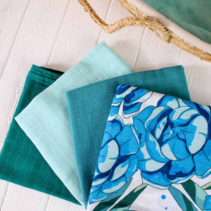 Tommy Lise - Mussola in Cotone Biologico Azure Blossom - 5