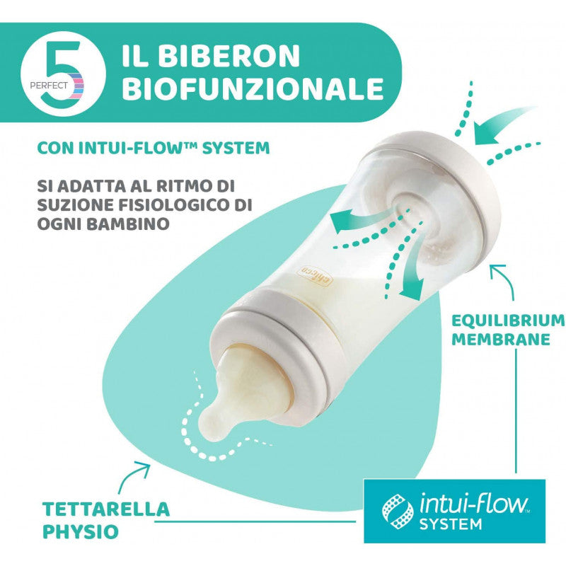 Biberon Chicco Perfect 5 - 300 ml - Azzurro - 10