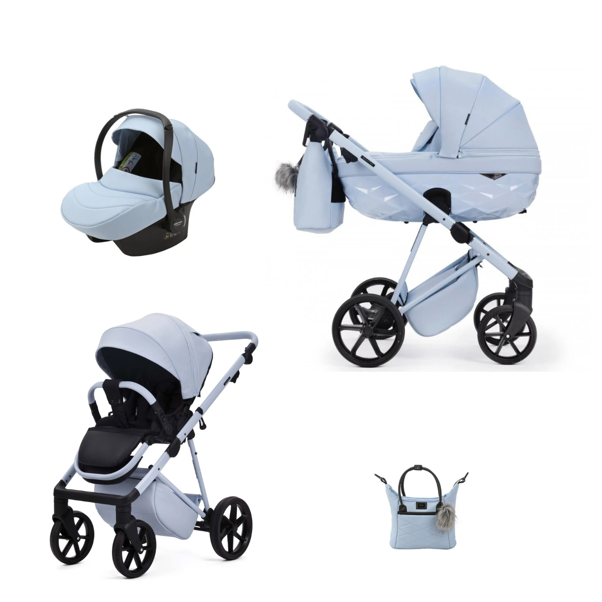 Adamex - Kočárek 3v1 Quantum Luxurious Sky