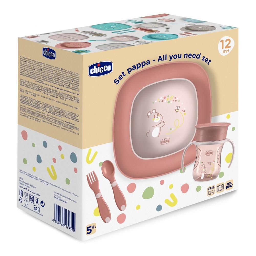 Sada pro první příkrmy 12 M+ Chicco Růžová