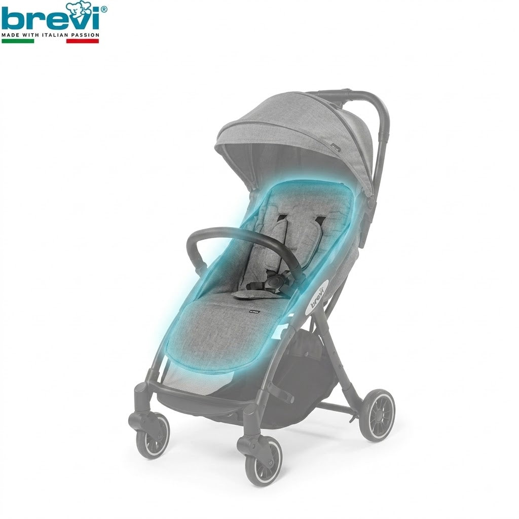 Potah sedačky kočárku Brevi Argo Grey Melange