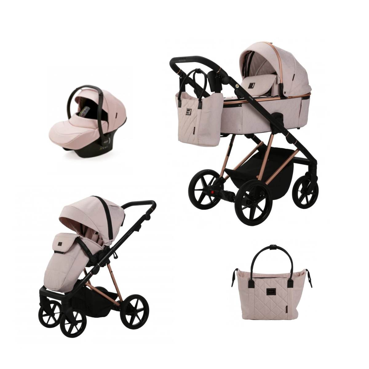 Kočárek 3v1 Delta Special Edition růžová - Adamex