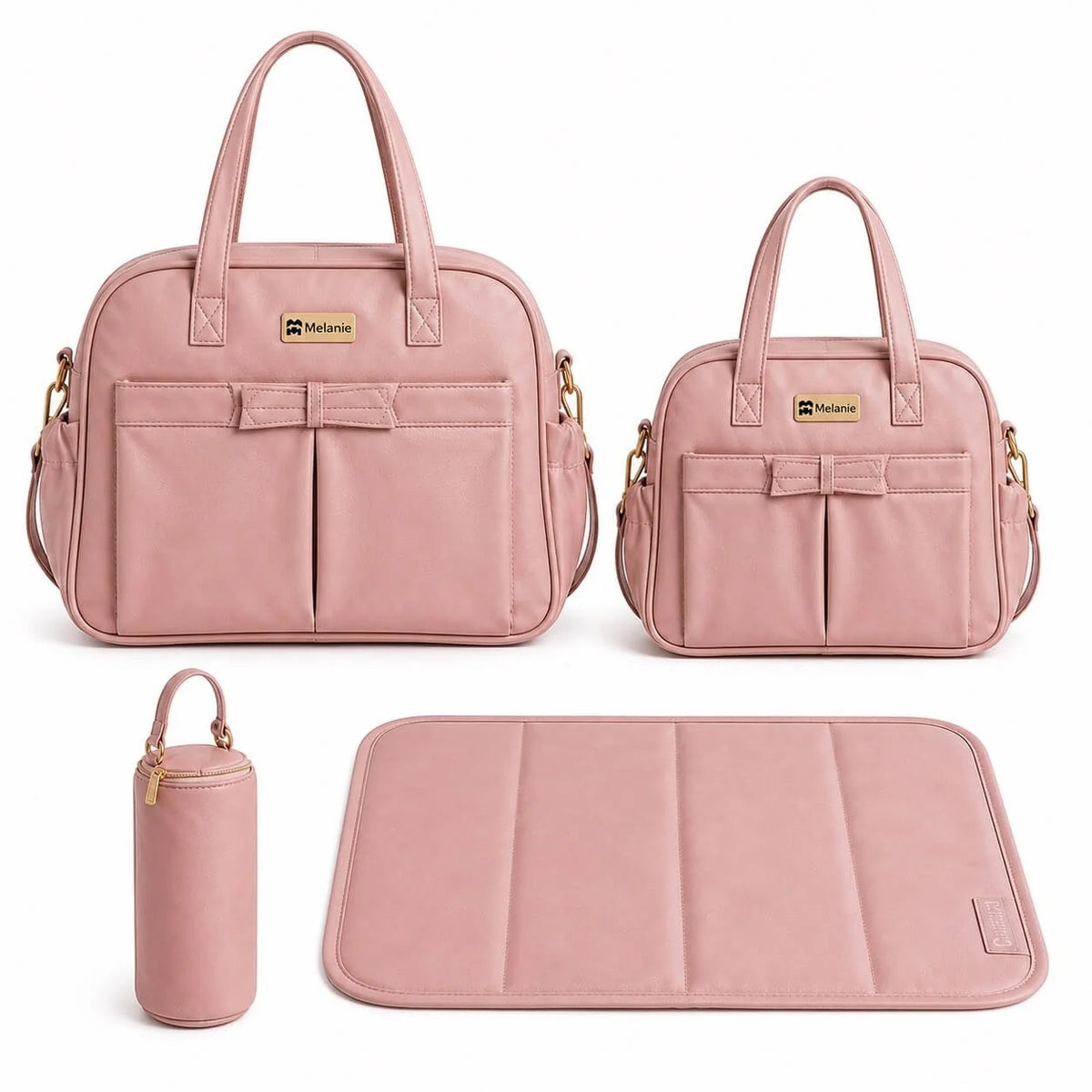 4-Piece Faux Leather Baby Bag Set