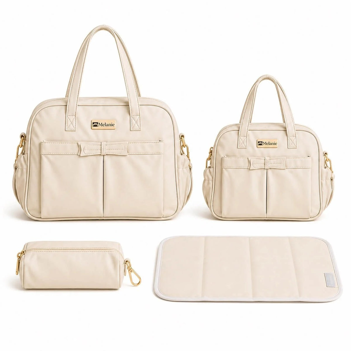4-Piece Faux Leather Baby Bag Set